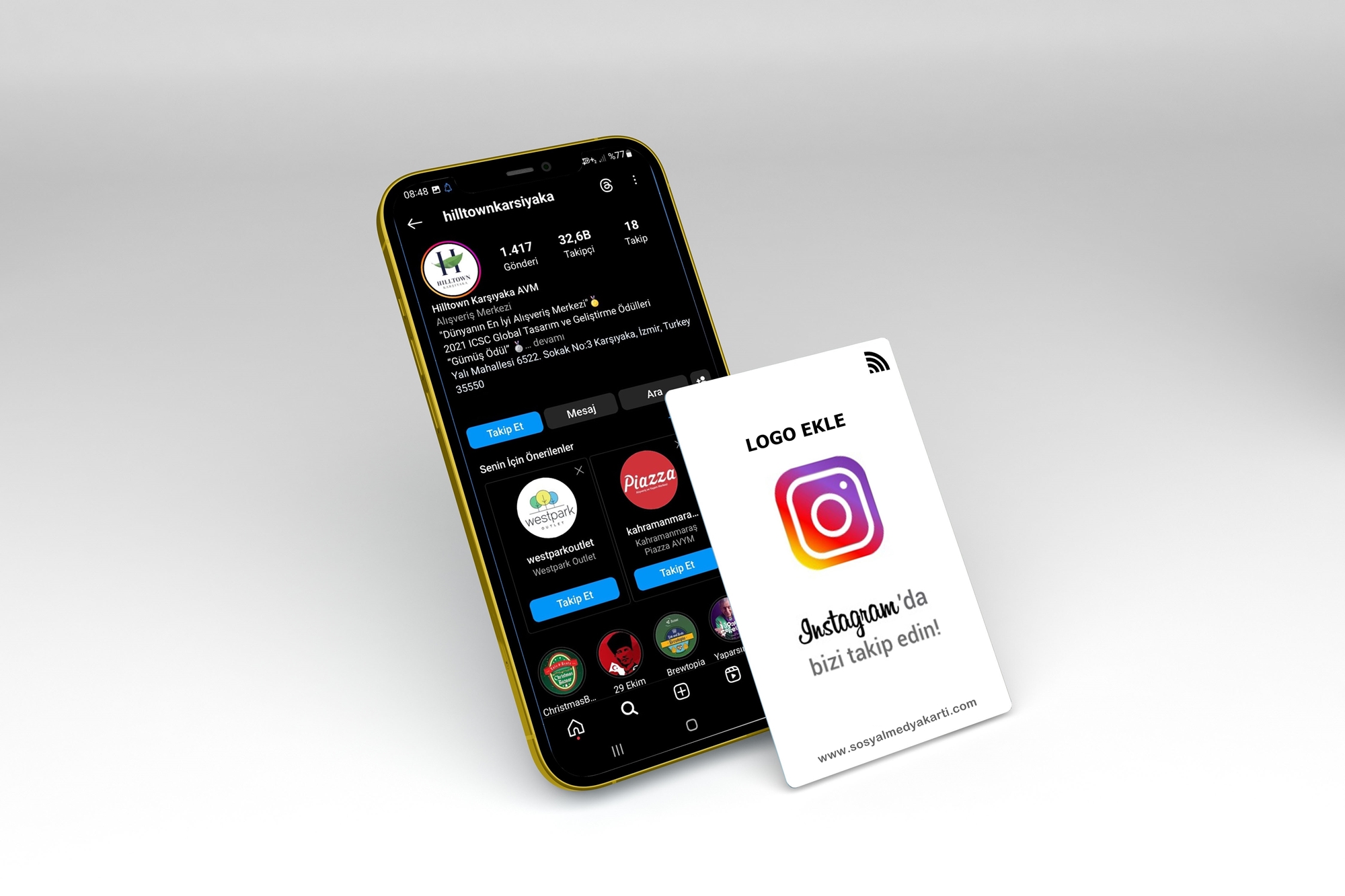 İnstagram NFC Yorum ve Beğeni Kartı