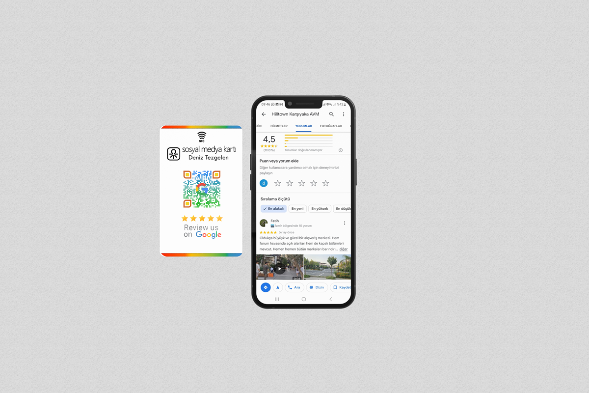 NFC Google Yorum Kartı ile Müşterilerinizden Daha Fazla Yorum ve Beğeni Alın